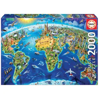 Produktfoto för Educa 2000 World Landmarks Globe