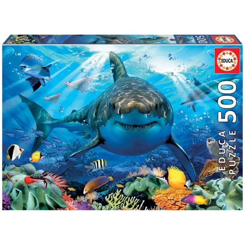 Alternativ bild 0 för Educa Pussel Great White Shark (500-bitar)