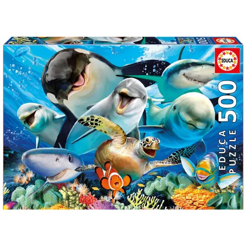 Alternativ bild 0 för Educa Pussel Underwater Selfies (500-bitar)