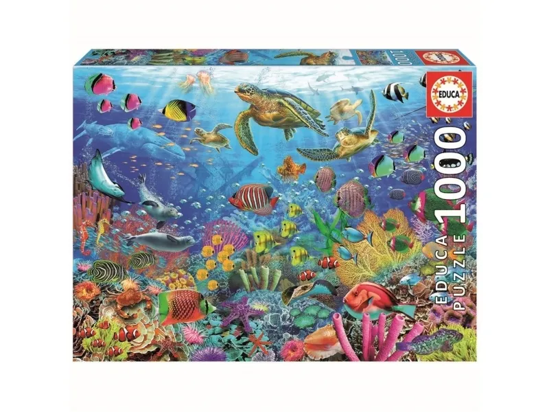 Alternativ bild 0 för Educa Puzzle Educa 1000 tropiska fantasisköldpaddor