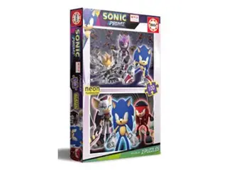 Produktfoto för Educa Sonic Prime Neon Pussel  (2x100-bitar)