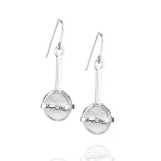 Produktfoto för Efva Attling Amor Fati Globe Earrings-Crystal Quartz. ONE SIZE - SILVER
