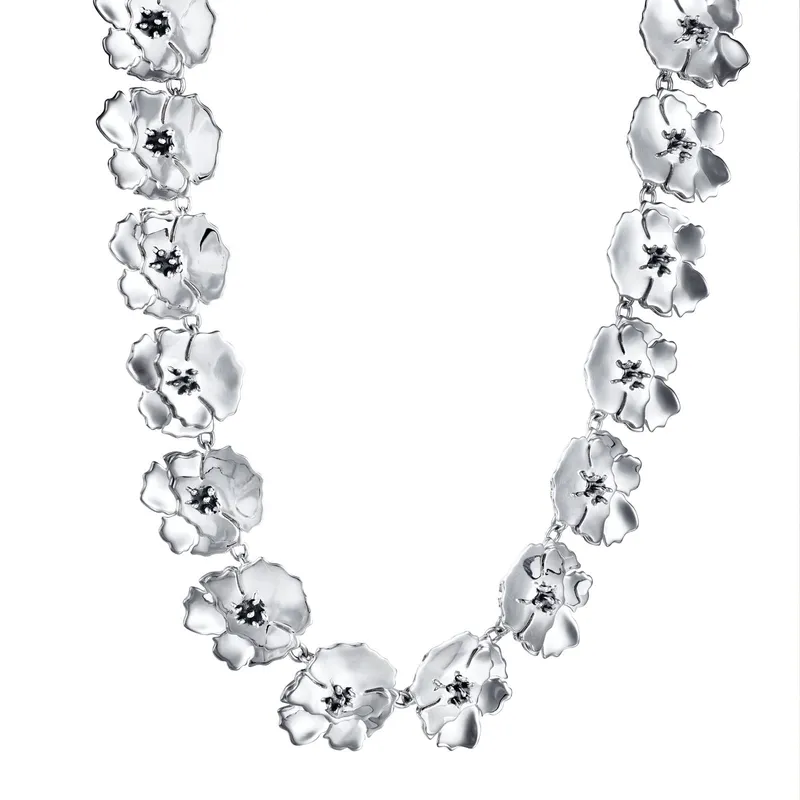 Alternativ bild 0 för Efva Attling Anemone Collier 40 CM - SILVER