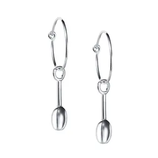 Produktfoto för Efva Attling Love Bead Hoops - Silver Long. ONE SIZE - SILVER