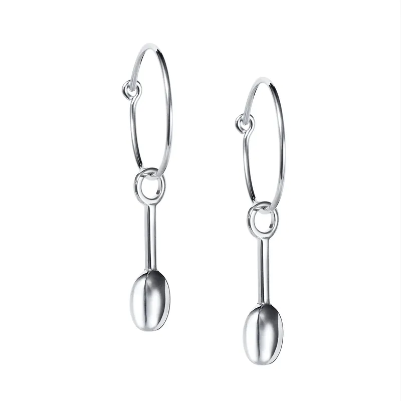 Alternativ bild 0 för Efva Attling Love Bead Hoops - Silver Long. ONE SIZE - SILVER
