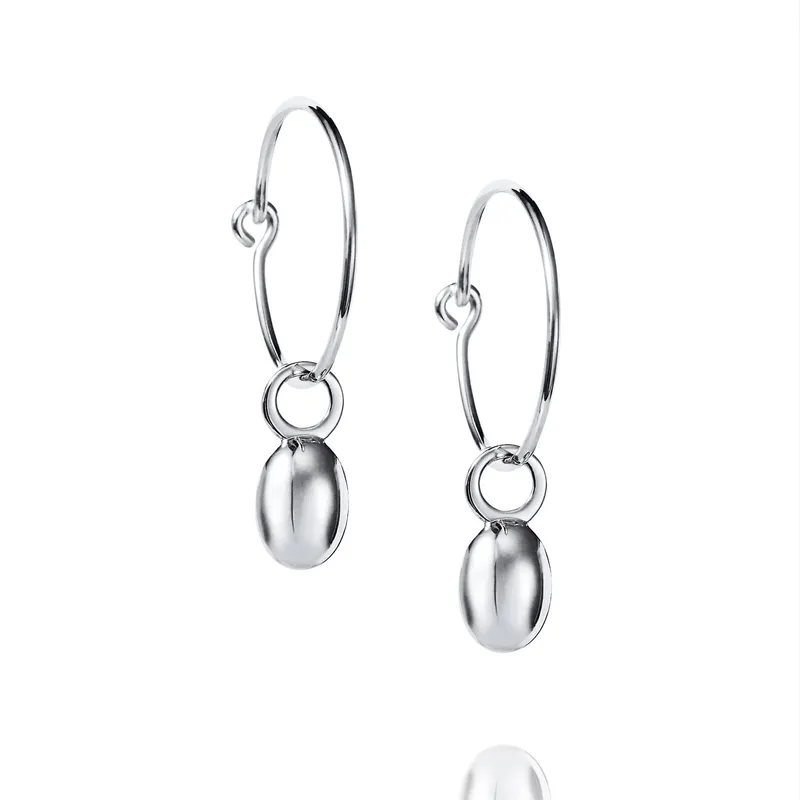 Alternativ bild 0 för Efva Attling Love Bead Hoops - Silver ONE SIZE - SILVER