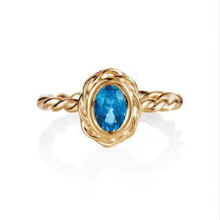 Produktfoto för Efva Attling Wrapped Colour Ring - Blue Topaz 15.00 MM - GULD