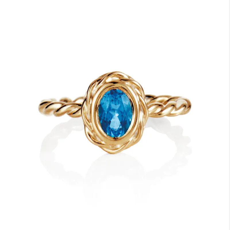 Alternativ bild 0 för Efva Attling Wrapped Colour Ring - Blue Topaz 15.00 MM - GULD