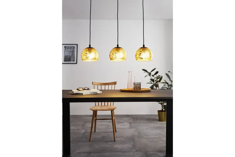Bild 2 för EGLO ALBARACCIN, Flexibelt fäste, Svart, Guld, Svart, Glas, Stål, Vardagsrum, IP20