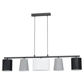 Produktfoto för EGLO ALMEIDA 1, Flexibelt fäste, Svart, Grå, Vit, Svart, Tyg, Stål, IP20, I