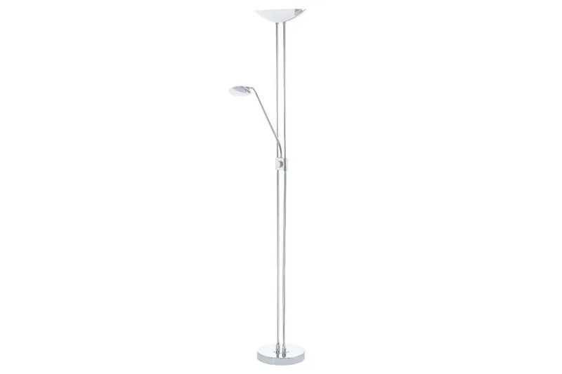 Alternativ bild 0 för Eglo Baya - Golvlampa i form av en fackla - LED x 3 - totalt: 25 W - varmt vitt ljus - 3000 K - vit, krom, satined