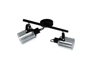 Produktfoto för EGLO Berregas, Utanpåliggande spotlight, E27, 2 lampor, 220-240 V, Svart, Krom
