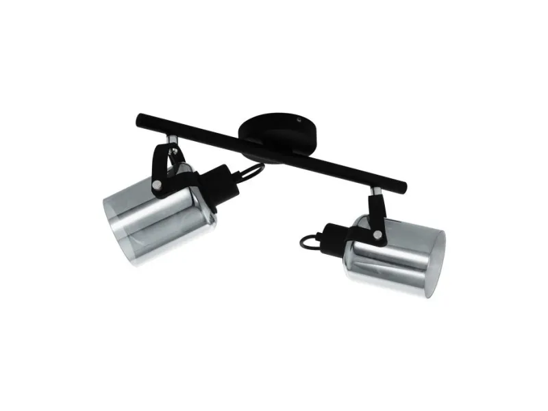 Alternativ bild 0 för EGLO Berregas, Utanpåliggande spotlight, E27, 2 lampor, 220-240 V, Svart, Krom