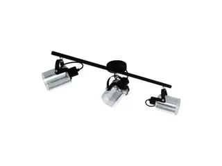 Produktfoto för EGLO Berregas, Utanpåliggande spotlight, E27, 3 lampor, 220-240 V, Svart, Transparent
