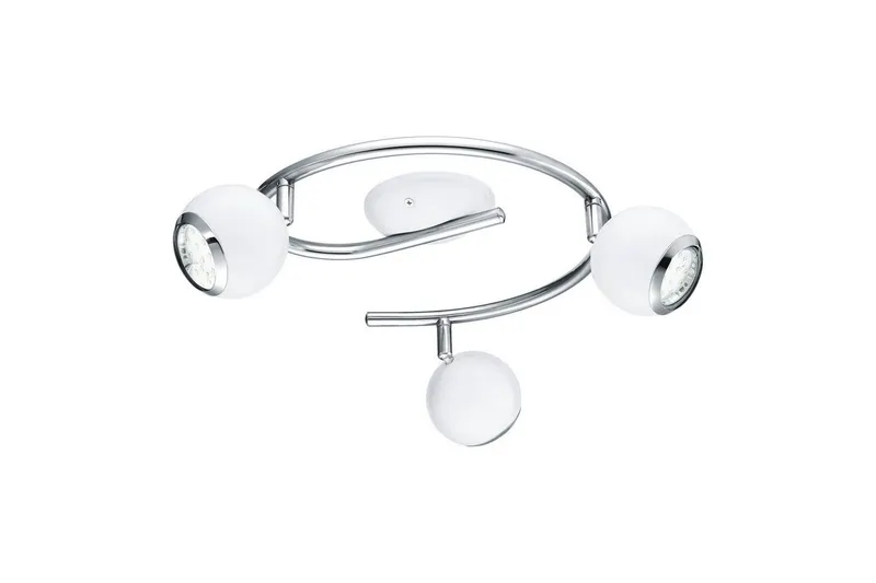 Bild 1 för Eglo Bimeda - Spotlight - LED-glödlampa x 3 - GU10 - totalt: 9 W (motsvarande 69 W) - klass A+ - varmt vitt ljus - 3000 K - vit, krom