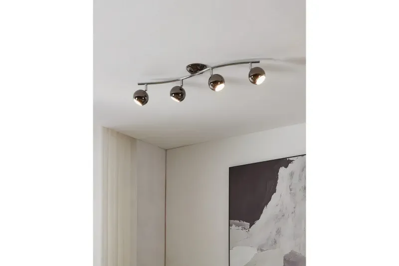 Bild 2 för Eglo Bimeda - Spotlight - LED-spotlight x 4 - GU10 - 3 W (motsvarande 23 W) - klass A+ - varmt vitt ljus - 3000 K - krom, nickel-nero