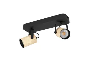 Produktfoto för EGLO CAYUCA SPOT GU10 2X250LM SORT/BRUN
