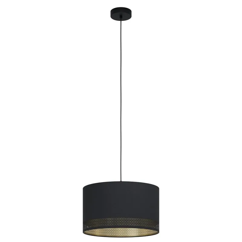 Bild 1 för EGLO Esteperra, Flexibelt fäste, Svart, Guld, Svart, Guld, Stål, Tyg, inomhus