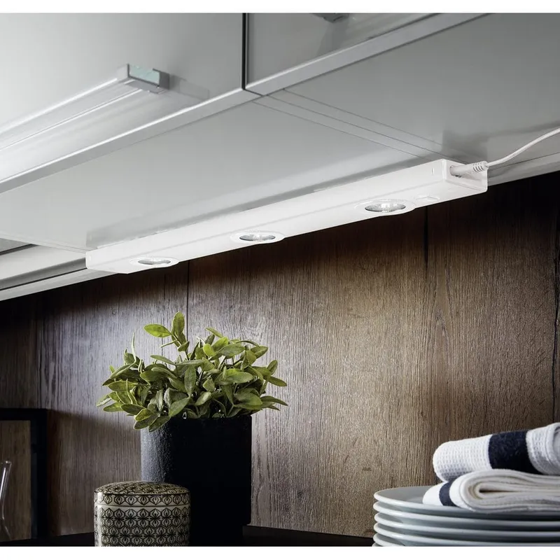 Bild 2 för Eglo Kob LED - Belysning under skåp - LED x 3 - totalt: 6.9 W (motsvarande 78 W) - varmt vitt ljus - 3000 K - vit
