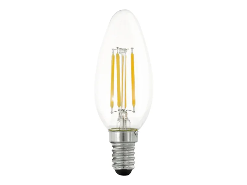 Alternativ bild 0 för Eglo - LED-glödlampa med filament - form: C35 - E14 - 4.5 W (motsvarande 40 W) - klass F - varmt vitt ljus - 2700 K - transparent