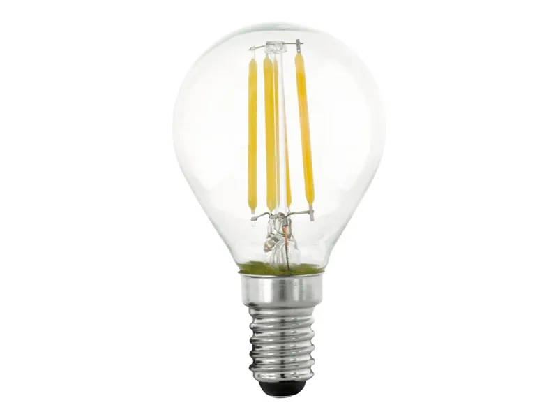 Alternativ bild 0 för Eglo - LED-glödlampa med filament - form: P45 - E14 - 4.5 W (motsvarande 40 W) - klass F - varmt vitt ljus - 2700 K - transparent