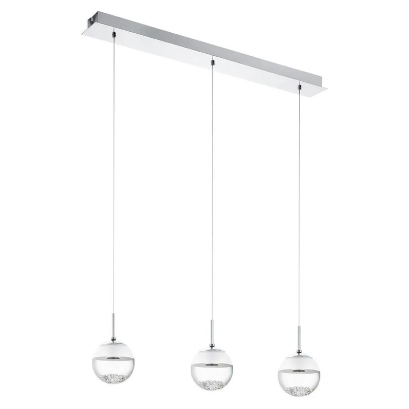 Bild 1 för EGLO Montefio 1, Flexibelt fäste, Krom, Transparent, Vit, Transparent, Vit, Stål, Kristall, Glas, inomhus