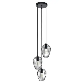 Produktfoto för Eglo Newtown - Hängande lampa - 3 uttag - E27 - svart