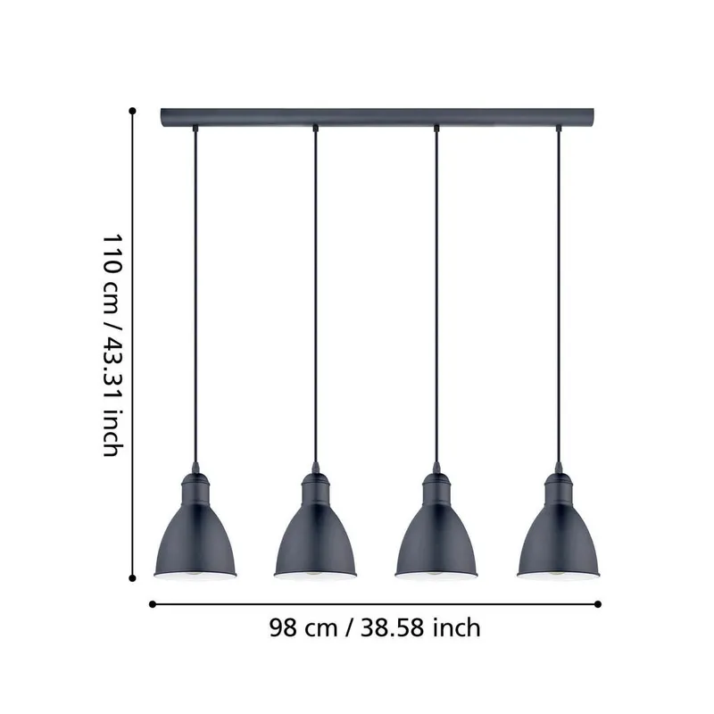 Bild 2 för EGLO Priddy, Flexibelt fäste, Svart, Vit, Svart, Vit, Stål, IP20, I