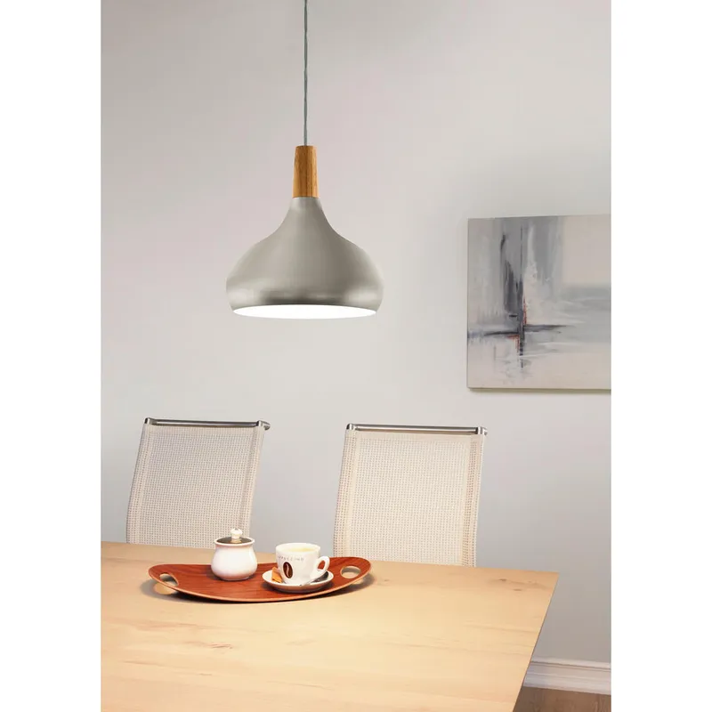Bild 2 för EGLO Sabinar, Flexibelt fäste, Brun, Silver, Brun, Stål, Trä, Trä, inomhus