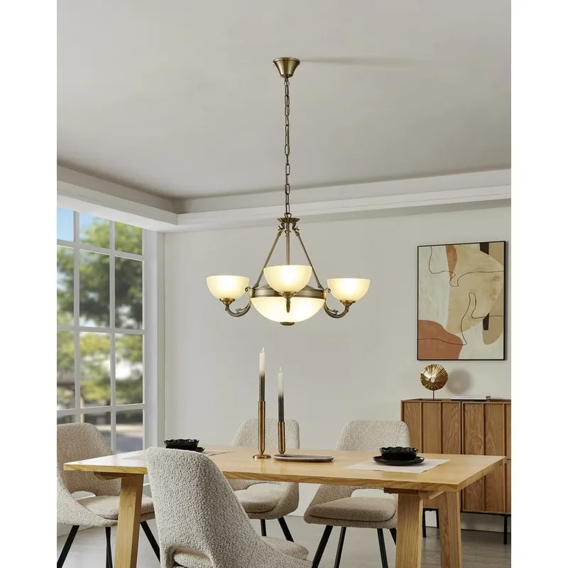 Bild 2 för EGLO Savoy, Stelt fäste, brons, Vit, Metall, Glas, IP20