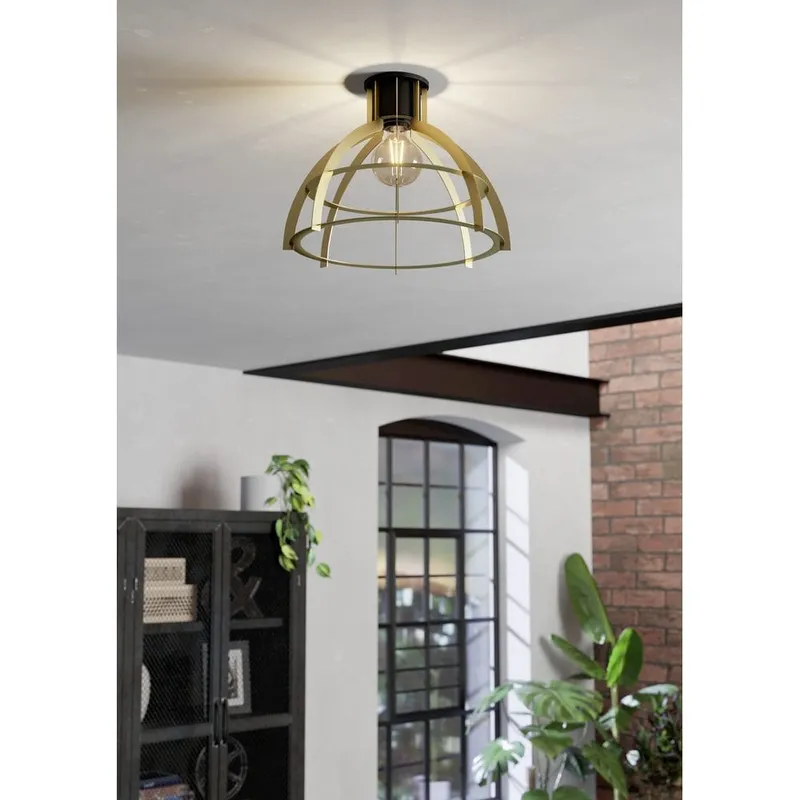 Bild 2 för EGLO STILLINGTON LOFT E27 SORT/GULD