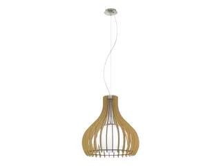 Produktfoto för Eglo Tindori - Hängande lampa - 1 uttag - E27 - vit, lönn, satinnickel