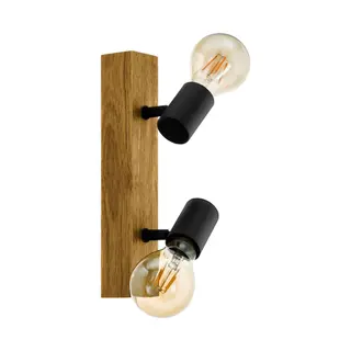 Produktfoto för EGLO Townshend 3, Utanpåliggande spotlight, E27, 2 lampor, 220-240 V, Svart, Brun