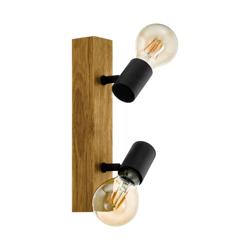 Bild 1 för EGLO Townshend 3, Utanpåliggande spotlight, E27, 2 lampor, 220-240 V, Svart, Brun