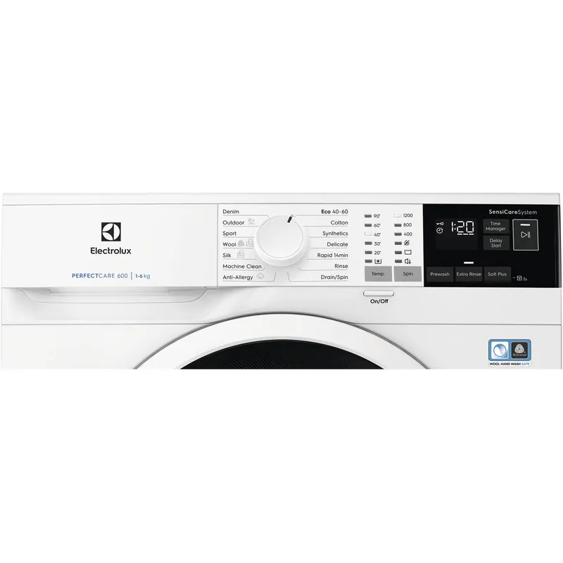 Bild 2 för Electrolux PerfectCare 600 EW6S5426E6 - Tvättmaskin - bredd: 59.5 cm - djup: 41.1 cm - höjd: 84.3 cm - frontmatad - 42 liter - 6 kg - 1200 rpm