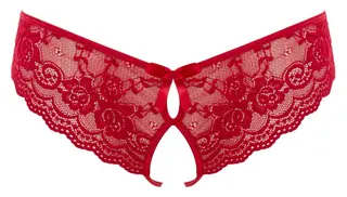 Produktfoto för Elegant Röd Spetstrosa Med Öppen Design