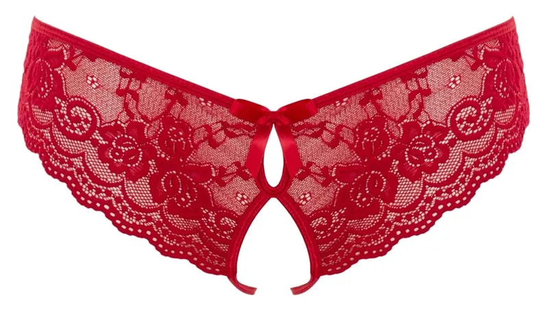Alternativ bild 0 för Elegant Röd Spetstrosa Med Öppen Design