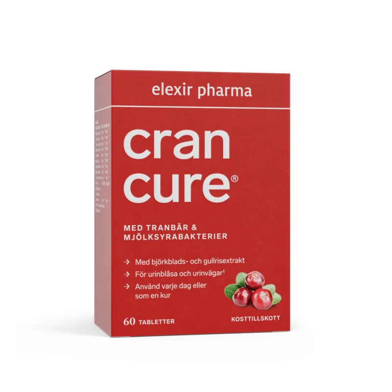 Bild 1 för Elexir Pharma Cran Cure Tranbär Plus För Magenr 60 tabletter