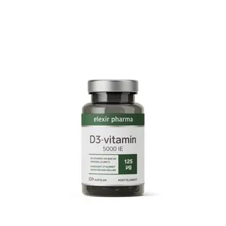 Produktfoto för Elexir Pharma D3-Vitamin 5000IE 120 kapslar
