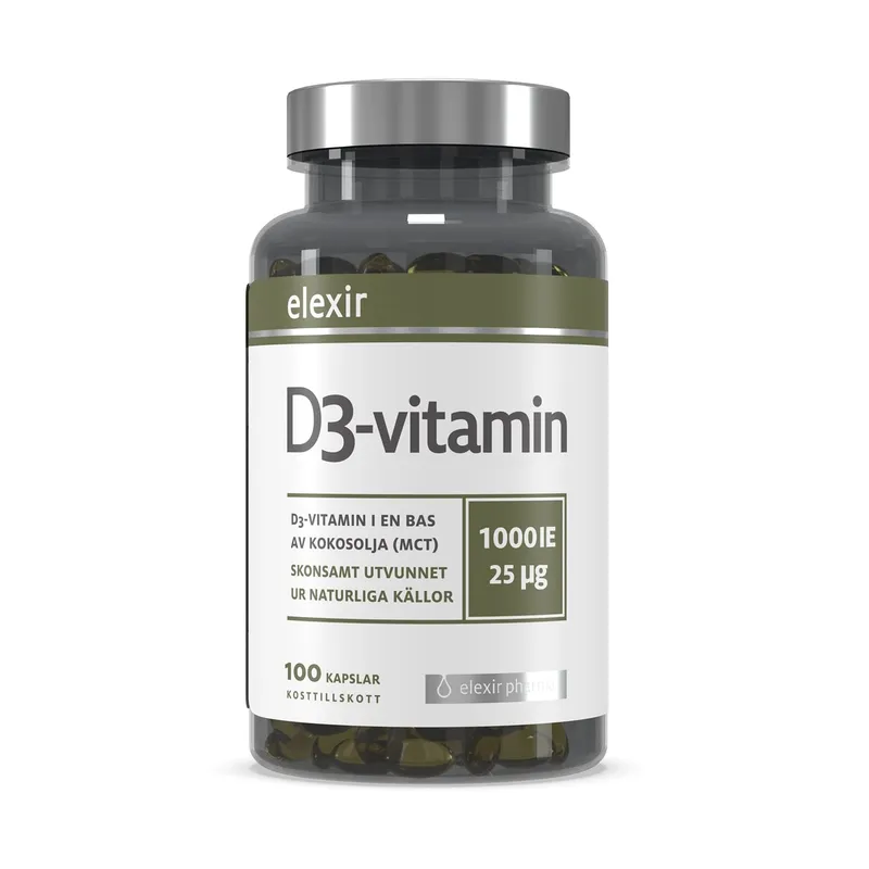 Bild 2 för Elexir Pharma Elexir D3 Vitamin 1000IE 100 kapslar
