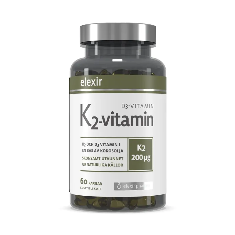 Bild 2 för Elexir Pharma Elexir K2-vitamin D3-vitamin 60 kapslar