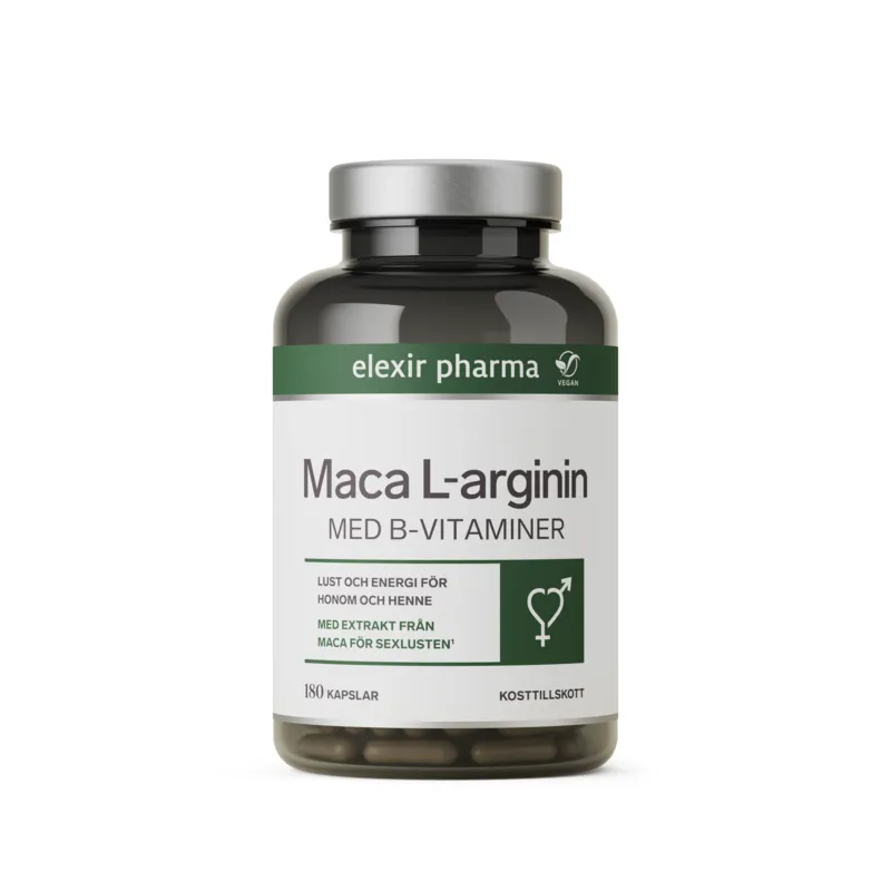Bild 1 för Elexir Pharma Elexir Maca L-arginin 180 kapslar