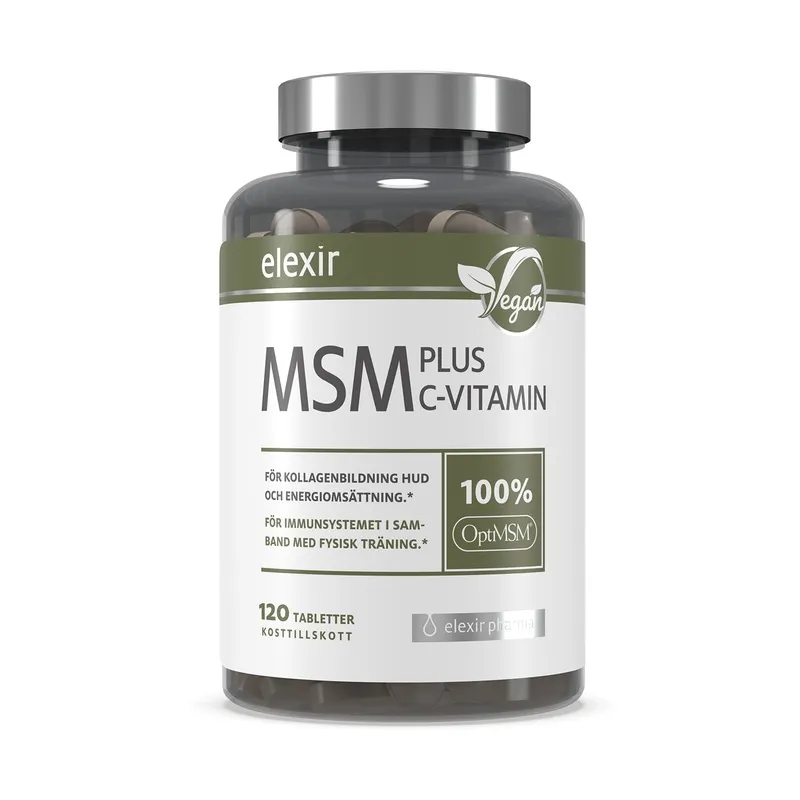 Bild 1 för Elexir Pharma Elexir MSM + C Vitamin 120 tabletter