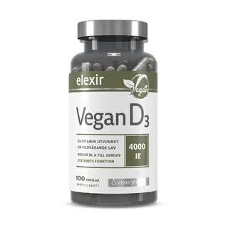 Produktfoto för Elexir Pharma Vegan D3 4000IE 100 kapslar