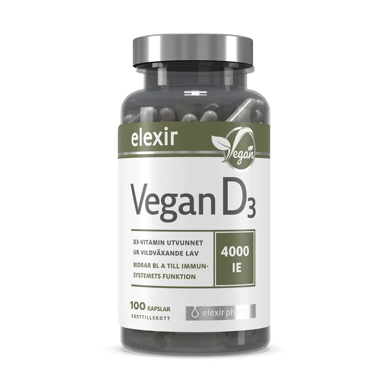 Bild 2 för Elexir Pharma Vegan D3 4000IE 100 kapslar