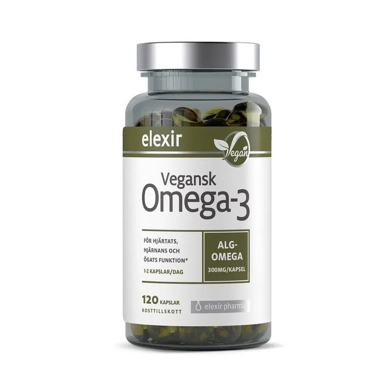 Bild 1 för Elexir Pharma Vegansk Omega-3 120 kapslar
