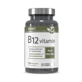 Produktfoto för Elexir Pharma Vitamin B-12 vitamin plus folsyra 100 st