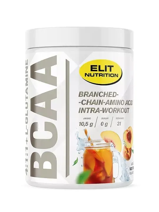 Bild 1 för Elit Nutrition BCAA 4:1:1 + L-glutamine med Elektrolyter Ice Tea 400 g