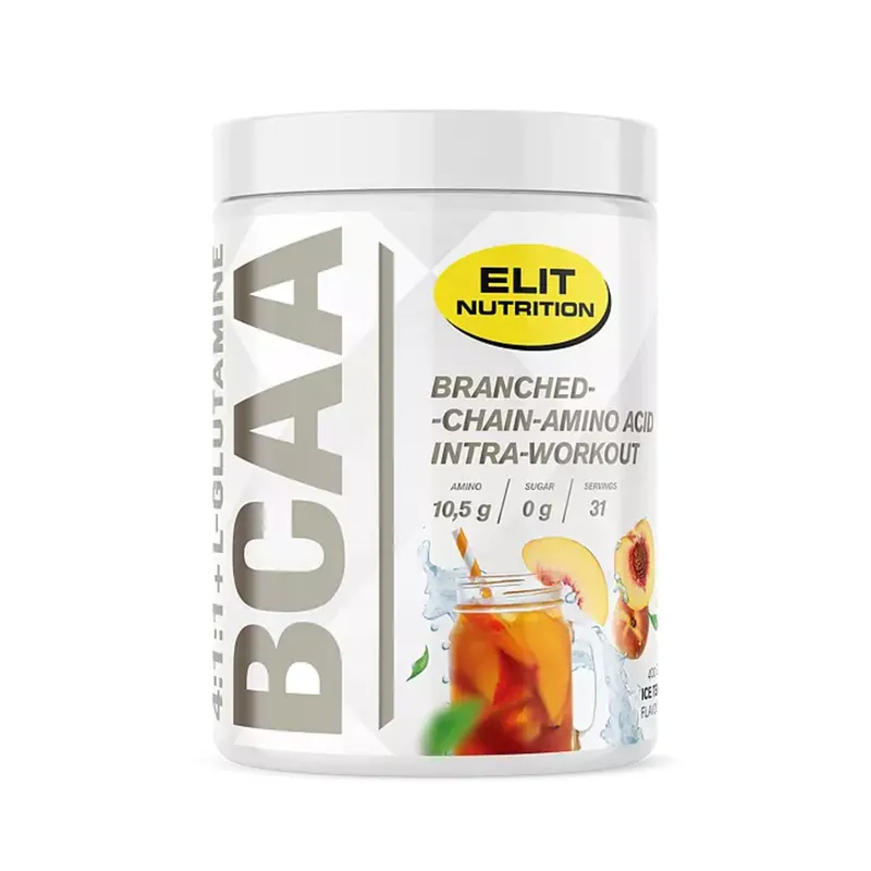 Bild 2 för Elit Nutrition BCAA 4:1:1 + L-glutamine med Elektrolyter Ice Tea 400 g