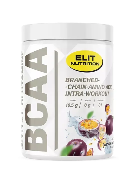 Bild 1 för Elit Nutrition BCAA 4:1:1 + L-glutamine med Elektrolyter Passion Fruit 400 g